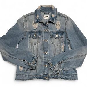 Size: Small l Denim Jacket Distressed